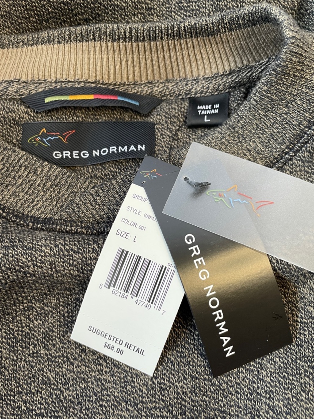 NWT Greg Norman Collection Olive Crewneck Sweater.  Size Large. - Picture 3 of 5